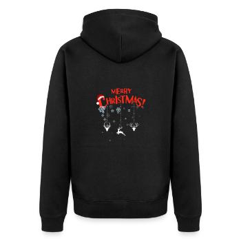 merry christmas - Unisex Premium Organic Zip Hoodie - black - Back - Nico (187cm)