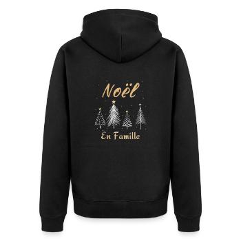 Noël en famille - Veste à capuche bio Premium Unisexe - noir - Dos - Nico (187cm)