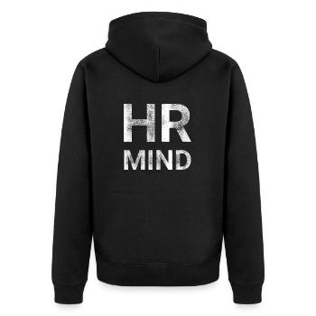 HR Mind - Unisex Premium Bio Zip Hoodie - Schwarz - Hinten - Nico (187cm)