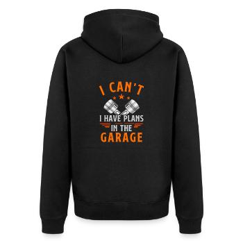 I can t I have plans in the garage - Veste à capuche bio Premium Unisexe - noir - Dos - Nico (187cm)