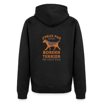 Border terrier - Veste à capuche bio Premium Unisexe - noir - Dos - Nico (187cm)