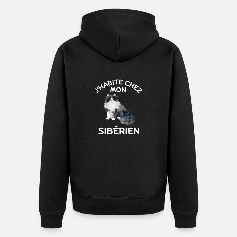 le chat sibérien - Veste à capuche bio Premium Unisexe - noir