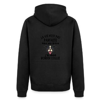 La vie pas parfaite mais j ai mon border collie - Veste à capuche bio Premium Unisexe - noir - Dos - Nico (187cm)