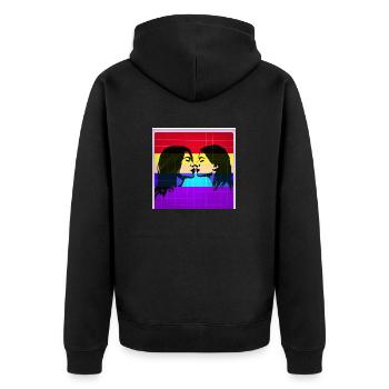 LGBT Queer kiss 🌈🌈 - Unisex Premium Organic Zip Hoodie - black - Back - Nico (187cm)
