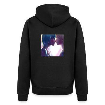 LGBT Queer kiss 🌈🌈 - Unisex Premium Organic Zip Hoodie - black - Back - Nico (187cm)