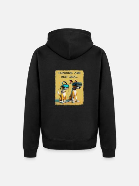 Humas are not real - Unisex Premium Organic Zip Hoodie - black