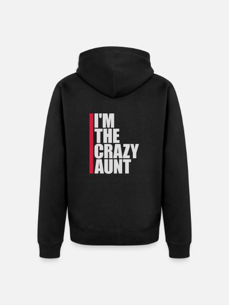 at The Crazy Aunt - Unisex Premium Organic Zip Hoodie - black