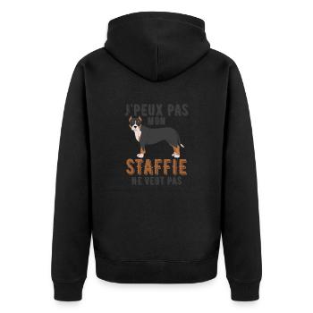 Staffie chien de race - Veste à capuche bio Premium Unisexe - noir - Dos - Nico (187cm)