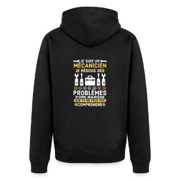 Je suis un mécanicien - Veste à capuche bio Premium Unisexe - noir - Dos - Nico (187cm)
