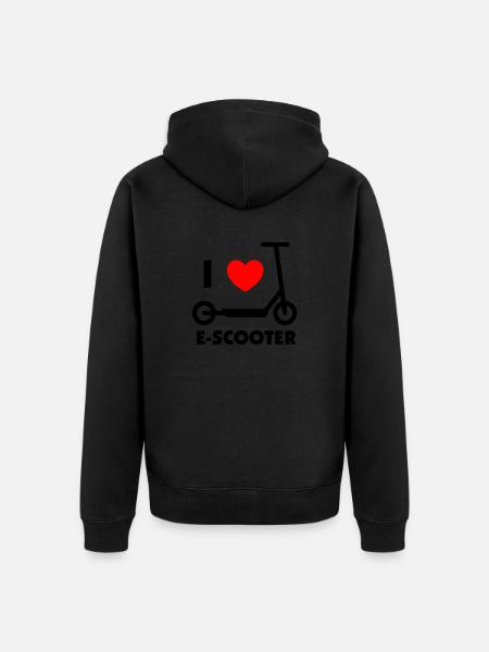 E-Scooter E-Roller Scooter - Veste à capuche bio Premium Unisexe - noir