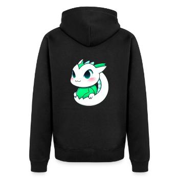 Cartoon Drache Feuer Fantasie Comic Drachen 4 - Unisex Premium Bio Zip Hoodie - Schwarz - Hinten - Nico (187cm)