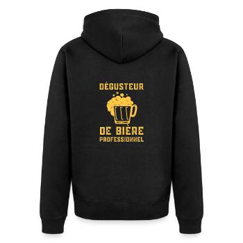 DÉGUSTEUR de bière professionnel - Veste à capuche bio Premium Unisexe - noir - Dos - Nico (187cm)