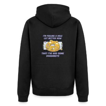 Je me sens beaucoup mieux maintenant beignets drôles - Veste à capuche bio Premium Unisexe - noir - Dos - Nico (187cm)