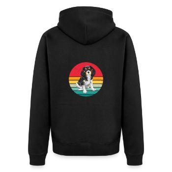 Cavalier King Charles Retro Chien - Veste à capuche bio Premium Unisexe - noir - Dos - Nico (187cm)