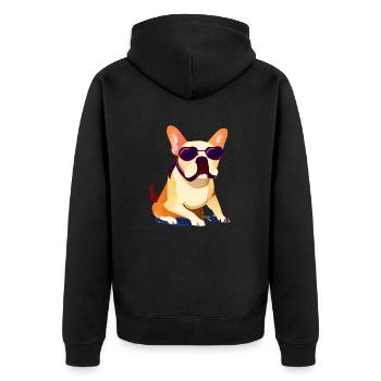 Chiens Dog Propriétaire Dog Bulldog Dog Owner - Veste à capuche bio Premium Unisexe - noir - Dos - Nico (187cm)
