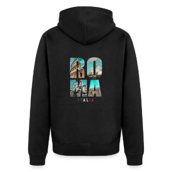Roma - Veste à capuche bio Premium Unisexe - noir - Dos - Nico (187cm)