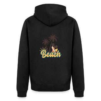 Plage beach été - Veste à capuche bio Premium Unisexe - noir - Dos - Nico (187cm)