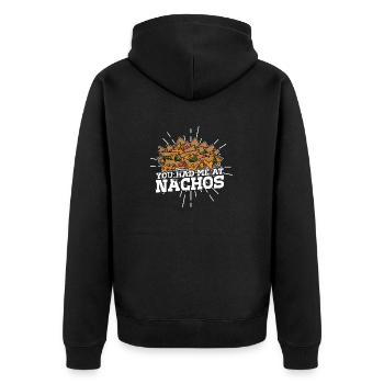 Jalapenos Nachos Cheese Mexico Mexican cuisine - Unisex Premium Bio Zip Hoodie - Schwarz - Hinten - Nico (187cm)