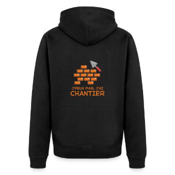 Construction chantier - Veste à capuche bio Premium Unisexe - noir - Dos - Nico (187cm)