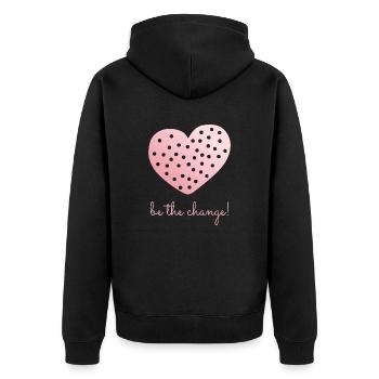 Soyez le changement! - Veste à capuche bio Premium Unisexe - noir - Dos - Nico (187cm)