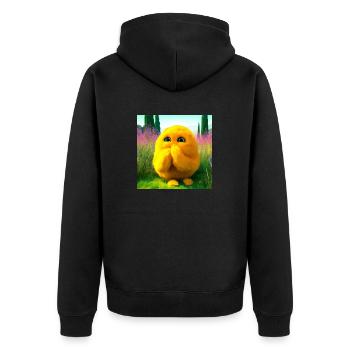 surprising cuddle - Unisex Premium Organic Zip Hoodie - black - Back - Nico (187cm)
