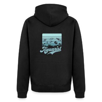 Aquarist Aquarium Owner Fish Keeping - Unisex Premium Organic Zip Hoodie - black - Back - Nico (187cm)