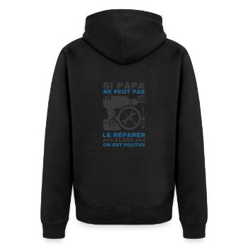 Papa bricoleur 4 - Veste à capuche bio Premium Unisexe - noir - Dos - Nico (187cm)