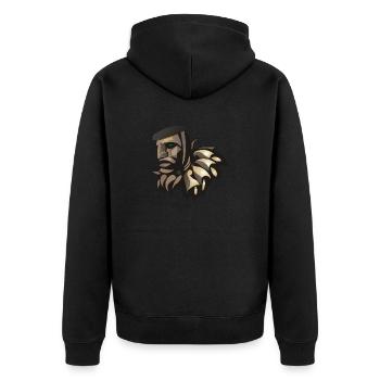 Sardinien Mamuthones - Unisex Premium Bio Zip Hoodie - Schwarz - Hinten - Nico (187cm)