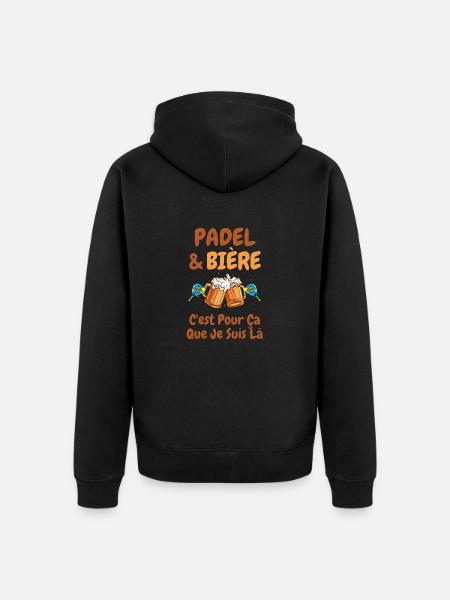 Padel et bière 1 - Veste à capuche bio Premium Unisexe - noir