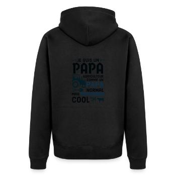 Papa agriculteur 4 - Veste à capuche bio Premium Unisexe - noir - Dos - Nico (187cm)