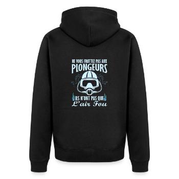humour plongeur 2 - Veste à capuche bio Premium Unisexe - noir - Dos - Nico (187cm)