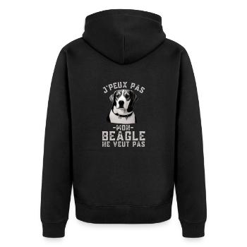 Humour beagle 1 - Veste à capuche bio Premium Unisexe - noir - Dos - Nico (187cm)