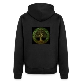 Celtic Tree of Life - Unisex Premium Organic Zip Hoodie - black - Back - Nico (187cm)