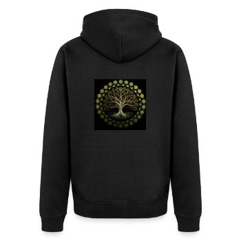 Celtic Tree of Life - Unisex Premium Organic Zip Hoodie - black - Back - Nico (187cm)