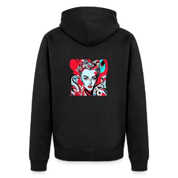 Beauty pop art - Unisex Premium Organic Zip Hoodie - black - Back - Nico (187cm)