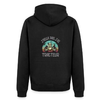 Fermier fermière tracteur - Veste à capuche bio Premium Unisexe - noir - Dos - Nico (187cm)