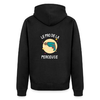Pro de la perceuse - Veste à capuche bio Premium Unisexe - noir - Dos - Nico (187cm)