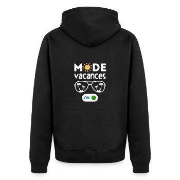 Mode vacances activé - Veste à capuche bio Premium Unisexe - noir - Dos - Nico (187cm)