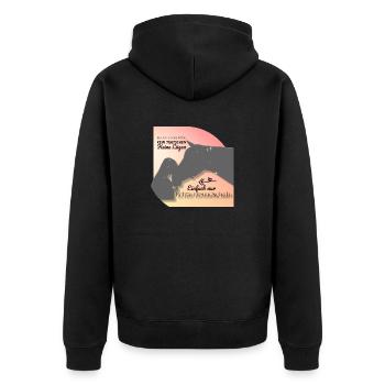 echte Freundschaft - Unisex Premium Bio Zip Hoodie - Schwarz - Hinten - Nico (187cm)