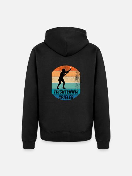 Tischtennisspieler - Unisex Premium Bio Zip Hoodie - Schwarz