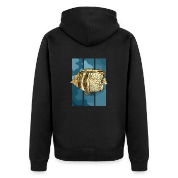 Poisson - Veste à capuche bio Premium Unisexe - noir - Dos - Nico (187cm)