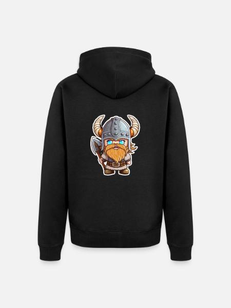 Erik's Expeditions: Cartoon Vikings Erik - Unisex Premium Organic Zip Hoodie - black