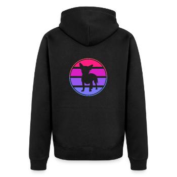 Chihuahua Love - für Hundeliebhaber - Unisex Premium Bio Zip Hoodie - Schwarz - Hinten - Nico (187cm)