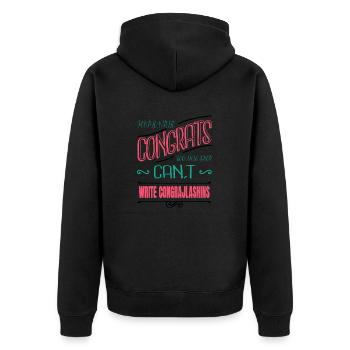 Écriture littéraire blagues d’anniversaire blogs cool - Veste à capuche bio Premium Unisexe - noir - Dos - Nico (187cm)