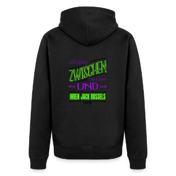 doggie hund boxer lieben geschenkidee hunderasse - Unisex Premium Bio Zip Hoodie - Schwarz - Hinten - Nico (187cm)
