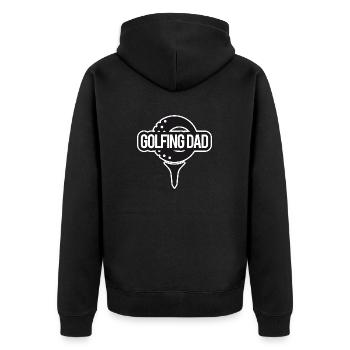 Golfing Dad - Papa Lustig - Unisex Premium Organic Zip Hoodie - black - Back - Nico (187cm)