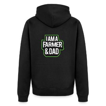 I'm A Farmer And Dad - Unisex Premium Organic Zip Hoodie - black - Back - Nico (187cm)