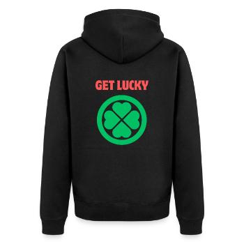 Get Lucky / Clover - Veste à capuche bio Premium Unisexe - noir - Dos - Nico (187cm)