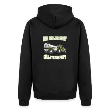 Mein Lieblingssport Gülletransport Bauer Landwirt - Unisex Premium Bio Zip Hoodie - Schwarz - Hinten - Nico (187cm)
