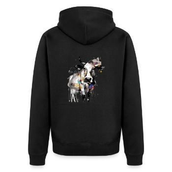 Book la vache - Veste à capuche bio Premium Unisexe - noir - Dos - Nico (187cm)